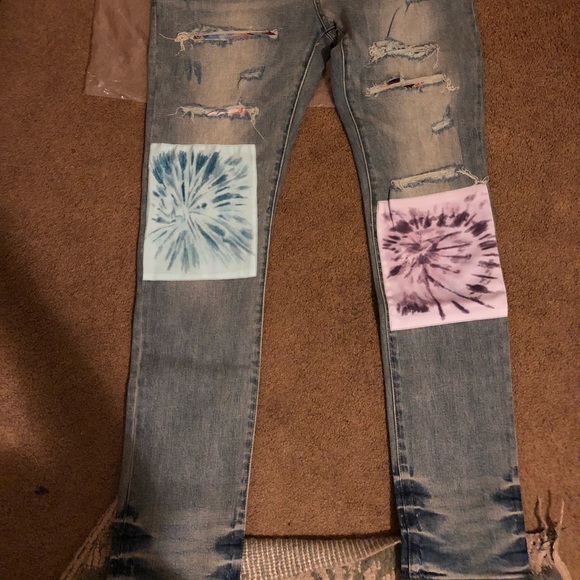 Brand new Amiri art tie dye patch Jeans original indigo - Picture 6 of 7